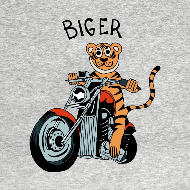 Biger / Biker Tiger Riding A Motorcycle / Motorbike / Chopper by Graograman